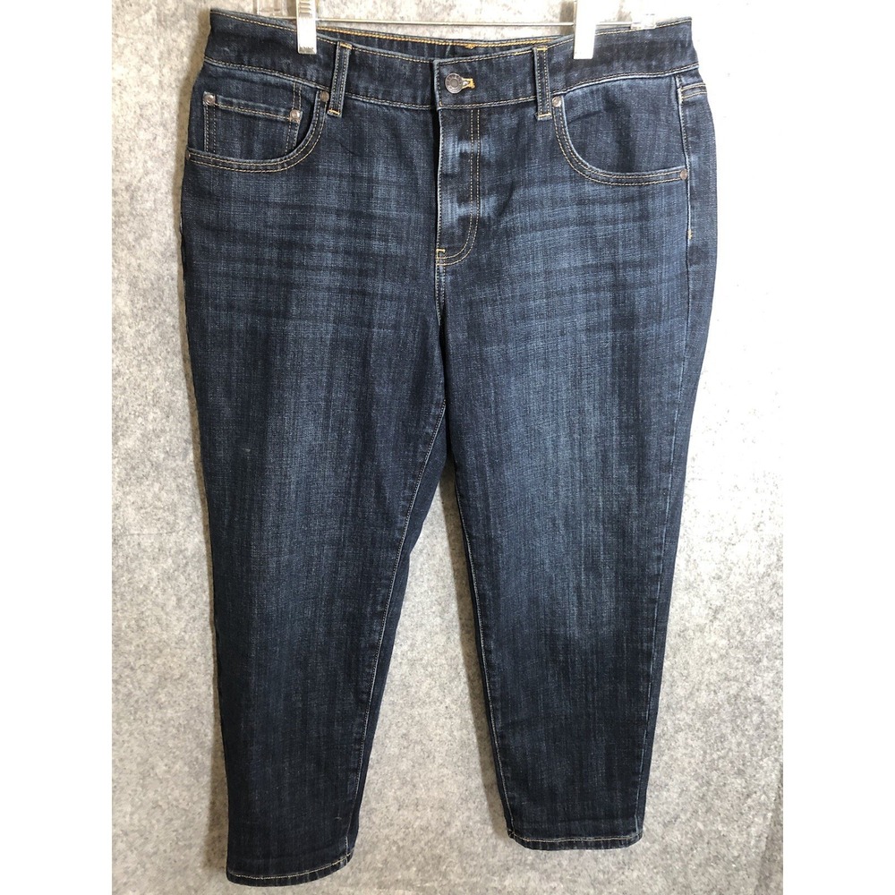 Talbots Jeans Womens 12P Blue Dark Wash‎ Everyday Relaxed Stretch New w Tags